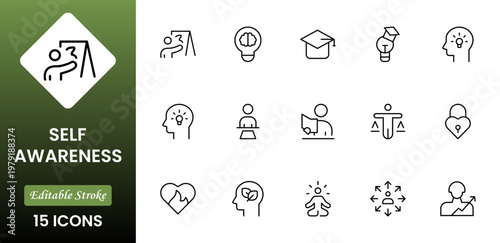 Self-Improvement icon collection set. Productivity, progress, management, user growth, decision making, transformation icon. Simple glyph vector collection