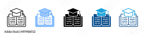 Academic icon multiple style and collection