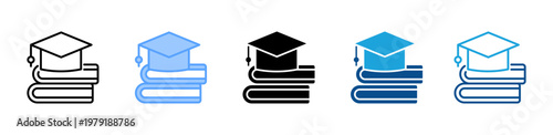 Education icon multiple style and collection