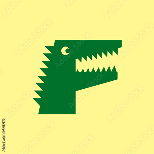 funny t rex head minimalist flat logo