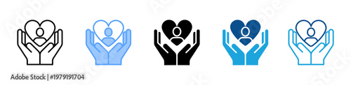 Compassion icon multiple style and collection