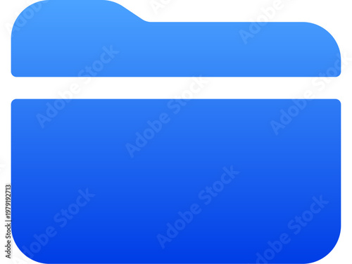 Solid blue folder icon for file directory and office data storage