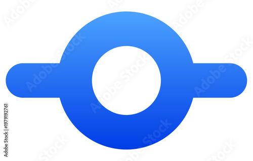Blue git commit node icon for software version control and development