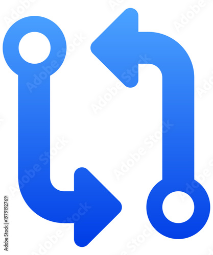 Blue git compare icon for version control and code change analysis
