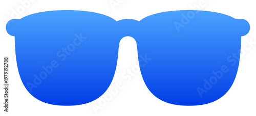 Minimalist blue sunglasses icon for summer fashion and travel design