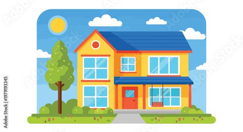 Colorful Two Story Family House 1.