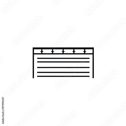 Swimming Pool Lane Divider Simple Flat Black Line Icon on Transparent Background