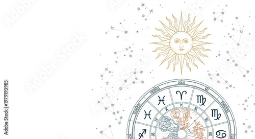 Astrology Zodiac Wheel Sun Stars Celestial.