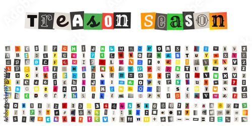 Ransom Note Alphabet Letters for True Crime Podcast and Mystery Thriller Design