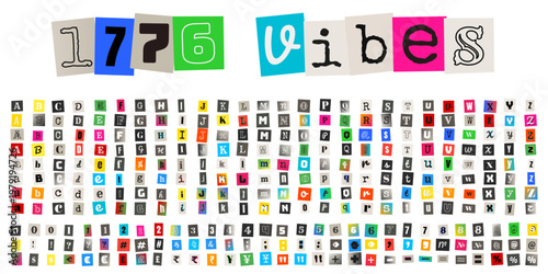 Ransom Note Style Alphabet and Numbers for Punk Rock Zine Design