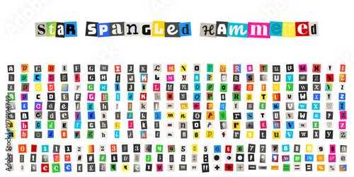 Ransom Note Style Alphabet for Punk Rock Music Poster Design