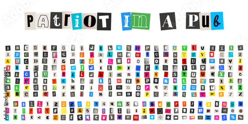 Ransom Note Style Alphabet for Anonymous Letter and True Crime Podcast Art