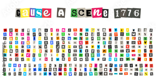 Ransom Note Style Alphabet and Numbers for Anonymous Letter Design