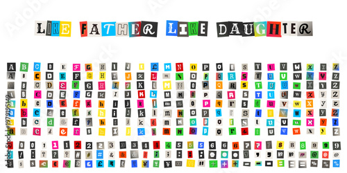 Ransom Note Style Alphabet for Anonymous Message and Kidnapping Note Design