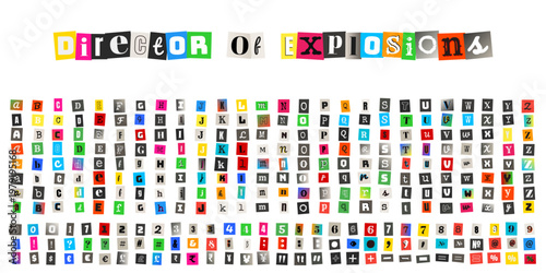 Director of Explosions Ransom Note Typography Kit with Full Alphabet and Symbols