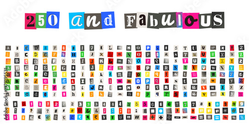 Ransom Note Style Alphabet and Numbers for Anonymous Message Design