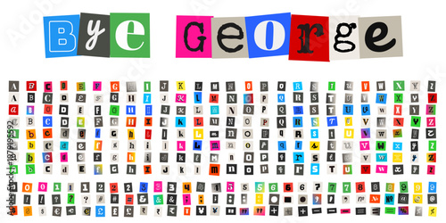 Ransom Note Style Alphabet and Numbers for Anonymous Message Design