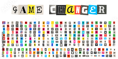 Ransom Note Style Alphabet and Numbers for Anonymous Message Design