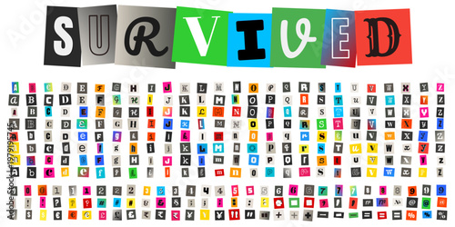 Ransom Note Style Alphabet for True Crime Podcast and Mystery Design