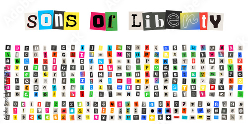 Anonymous Ransom Note Alphabet Kit with Magazine Cutout Letters and Numbers for Mystery Design