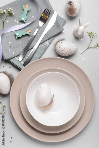 Modern Easter table setting...