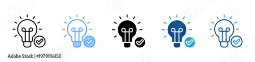 Light Flicker icon multiple style and collection