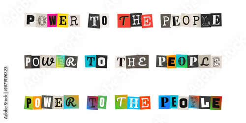 Grassroots Social Justice Activism Text in Ransom Note Style for Community Empowerment