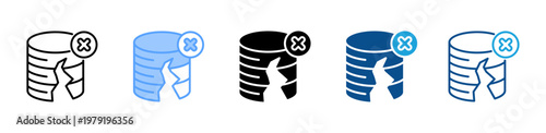 Damaged Database icon multiple style and collection