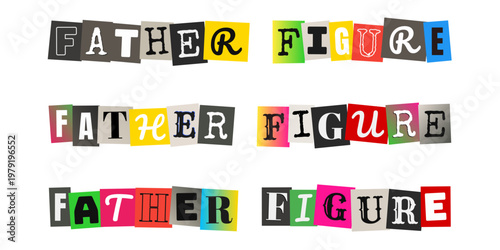 Father Figure Ransom Note Style Text for Father's Day Card Design