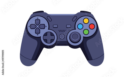 Dark blue game controller with colored buttons gaming controller