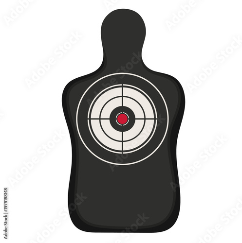 Humanoid Target Illustration Isolated on White Background