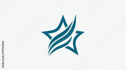 Abstract Star Logo with Stylized Lines