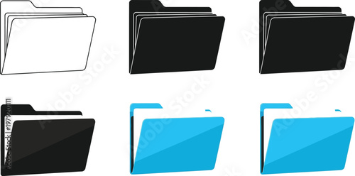 Colorful illustration of file folders in various styles available