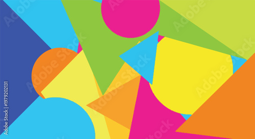 Vibrant Geometric Shapes in Various Colors 1.