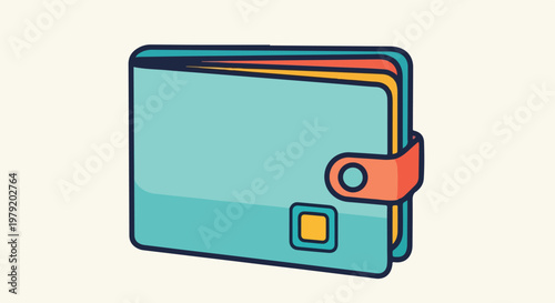 Teal Wallet with Credit Cards Inside.