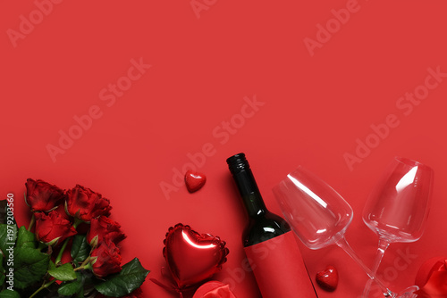 Bottle of wine with glasses...