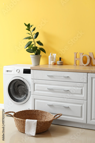 Interior of room with laund...