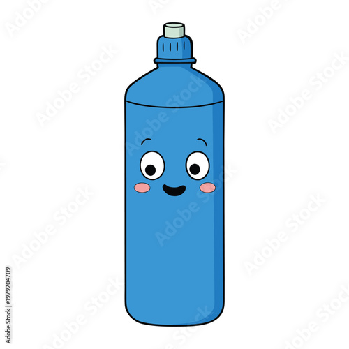 A plastic recycled blue water bottle, crafted from reused materials, featuring a sleek eco-friendly design that promotes sustainability while keeping your hydration stylish and clean.