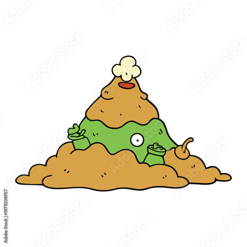 A smelly garbage dump filled with rotting waste, buzzing flies, and drifting foul odors. Piles of trash create a chaotic, unpleasant scene under the open sky