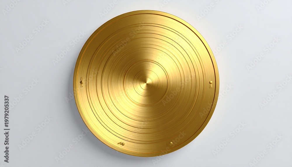 Fototapeta premium A shiny gold-colored circular object with concentric circles
