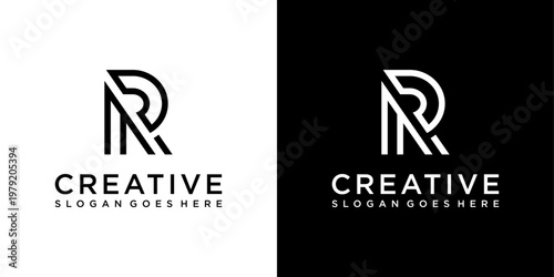 Initial letter R vector logo design