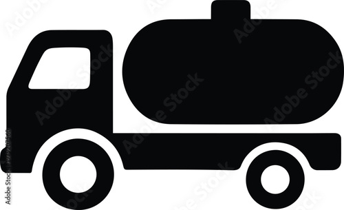 Fuel Tanker Truck Icon – Oil Transport Vehicle Silhouette Symbol