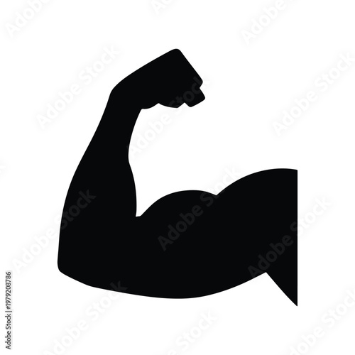Biceps muscle silhouette icon flat vector anatomy illustration