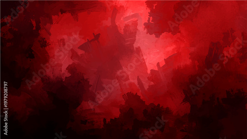 Vector Abstract red art display intense strokes and shadowy forms express deep emotions