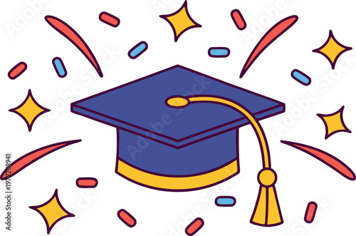 Education Graduation Celebration Elements Set. Academic Graduation Ceremony Collection Set. School Graduation Achievement Elements Pack. College Graduation Celebration Collection Set. Graduation Cap