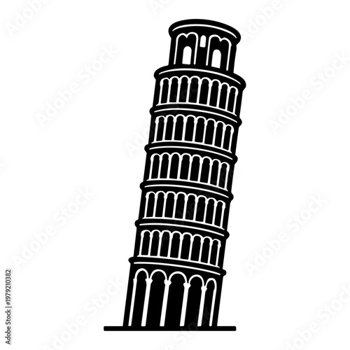 leaning tower of pisa illustration vector