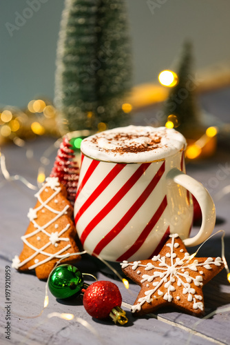 Cup of hot cocoa with ginge...