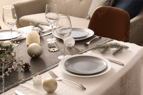 Dining table served for Chr...