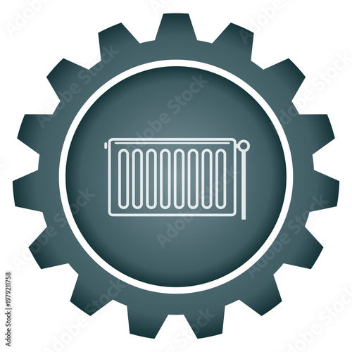 Home Heating System and Central Radiator Maintenance Vector and PNG Gear Icon