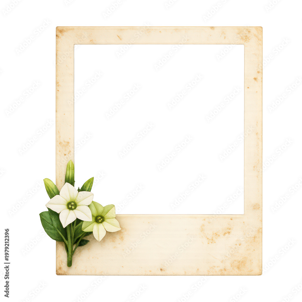 Fototapeta premium PNG Vintage floral photo frame